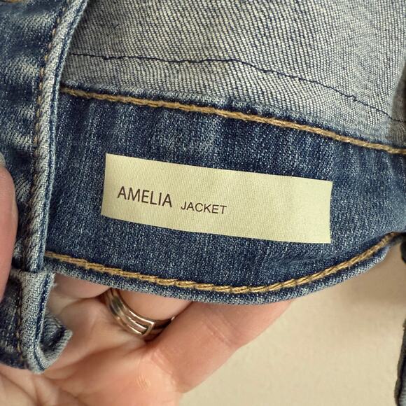 Upcycled Kit From The Kloth Amelia Denim Trucker Jacket w/Flannel Shirt Size XL - Picture 9 of 12